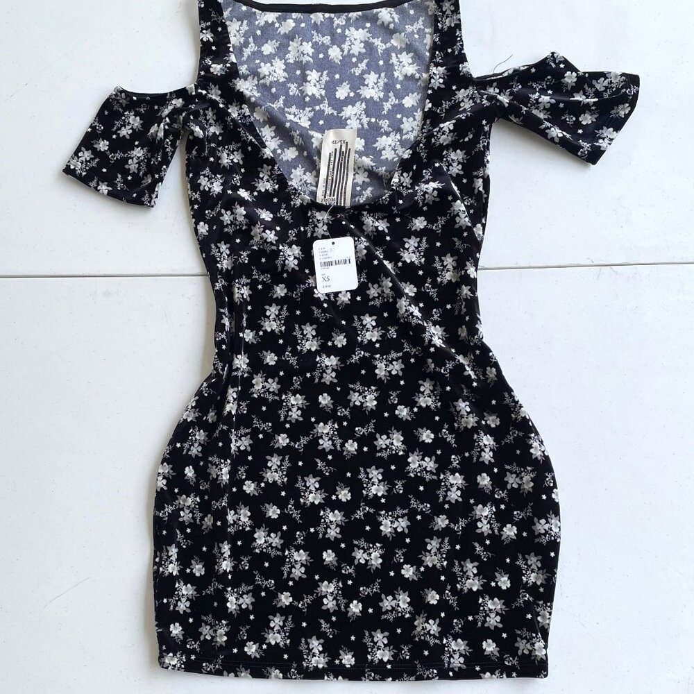 Black dress with white flowers - Free People